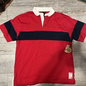 Y2K‎ Plugg Preppy Rugby Colorblock Polo Shirt L. NWT Vintage